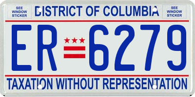 DC license plate ER6279