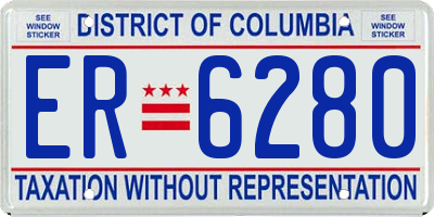 DC license plate ER6280