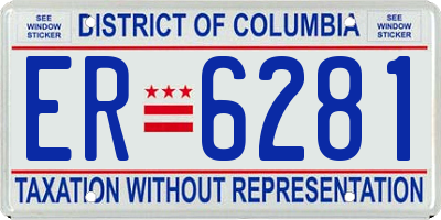 DC license plate ER6281