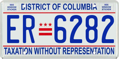 DC license plate ER6282