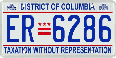 DC license plate ER6286