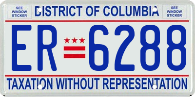 DC license plate ER6288