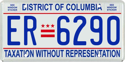 DC license plate ER6290