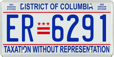 DC license plate ER6291