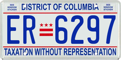 DC license plate ER6297