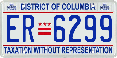 DC license plate ER6299
