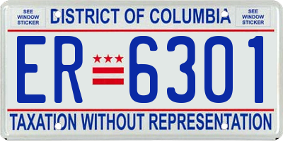 DC license plate ER6301