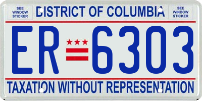 DC license plate ER6303