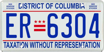 DC license plate ER6304