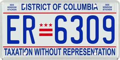 DC license plate ER6309