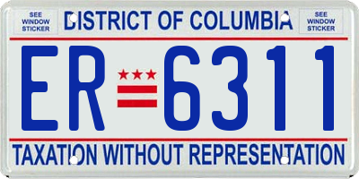DC license plate ER6311
