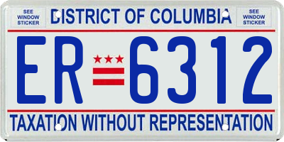 DC license plate ER6312