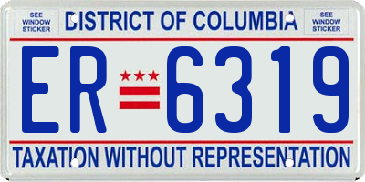 DC license plate ER6319