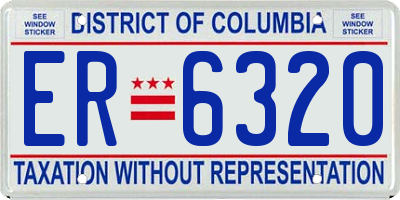 DC license plate ER6320