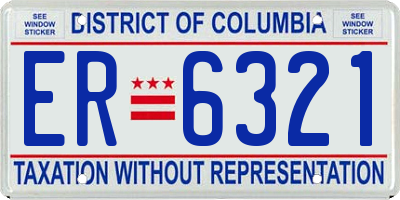 DC license plate ER6321