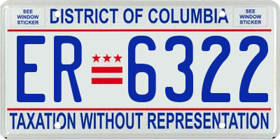 DC license plate ER6322