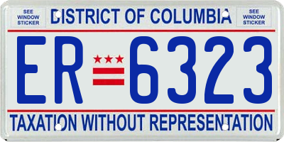 DC license plate ER6323