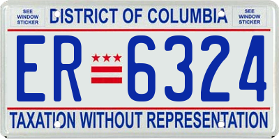 DC license plate ER6324
