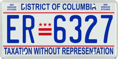 DC license plate ER6327