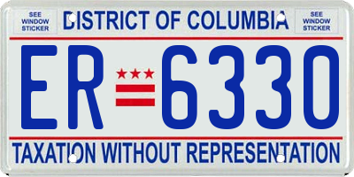 DC license plate ER6330
