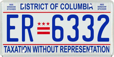 DC license plate ER6332