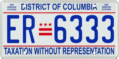 DC license plate ER6333