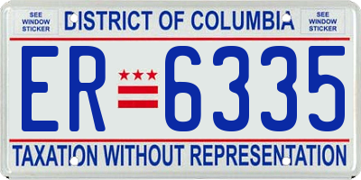 DC license plate ER6335