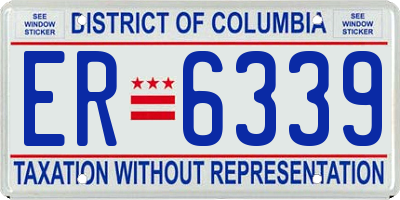 DC license plate ER6339