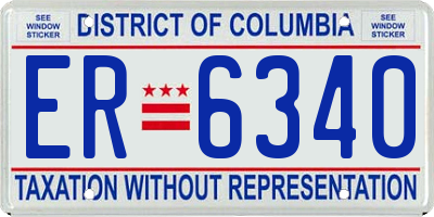 DC license plate ER6340