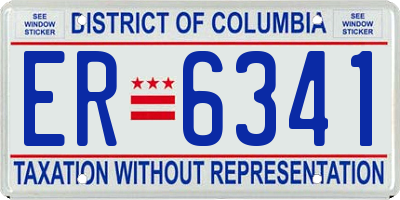 DC license plate ER6341