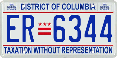 DC license plate ER6344