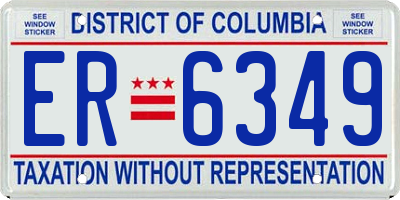 DC license plate ER6349