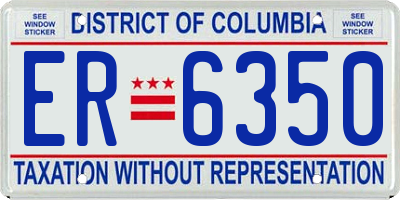 DC license plate ER6350