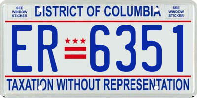 DC license plate ER6351