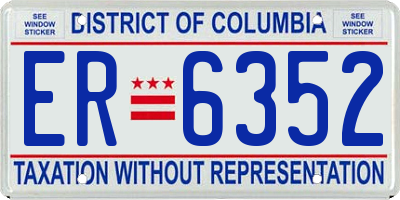 DC license plate ER6352