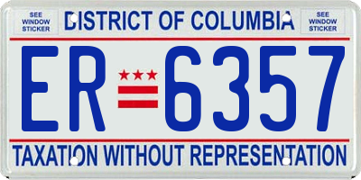 DC license plate ER6357