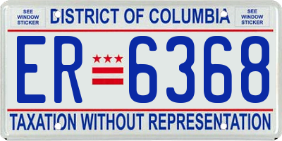 DC license plate ER6368