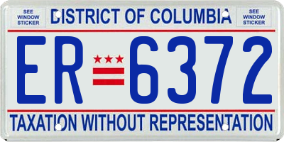 DC license plate ER6372