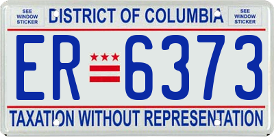 DC license plate ER6373