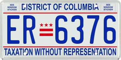 DC license plate ER6376