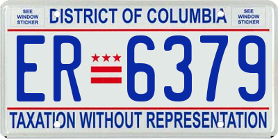 DC license plate ER6379