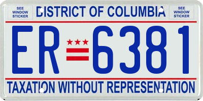 DC license plate ER6381
