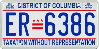 DC license plate ER6386