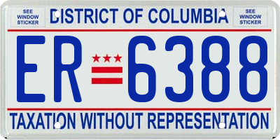 DC license plate ER6388