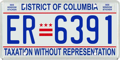 DC license plate ER6391