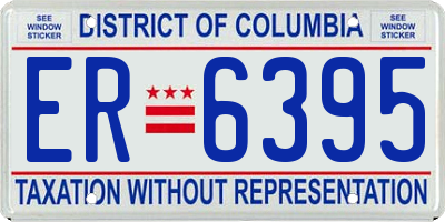 DC license plate ER6395