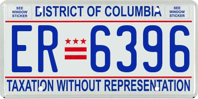 DC license plate ER6396