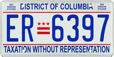 DC license plate ER6397