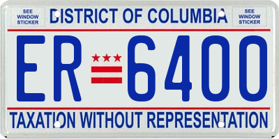 DC license plate ER6400