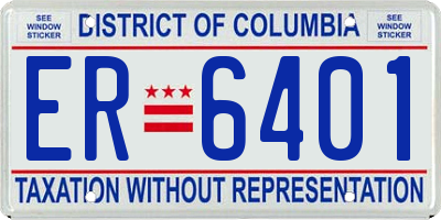 DC license plate ER6401